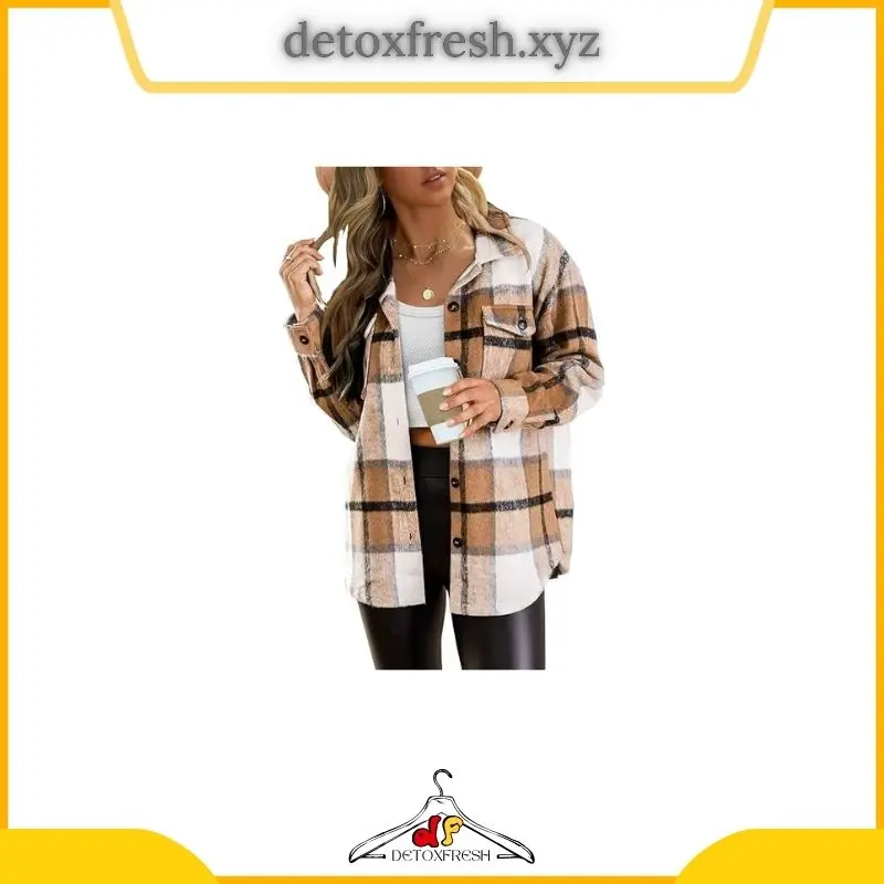 Classic Plaid Button-Down Shirt Jacket detoxfresh